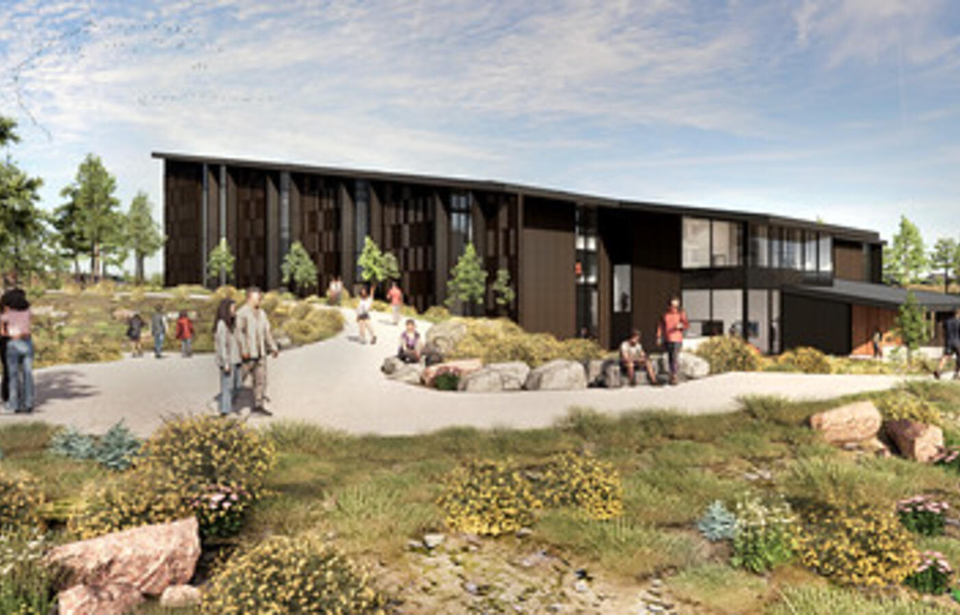 Exterior view of future Student Health and Recreation Center at OSU-Cascades