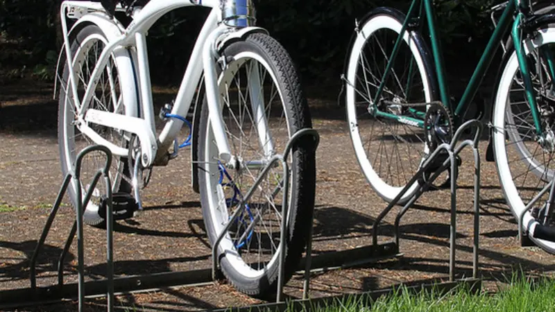 Image of bicycles in a rack