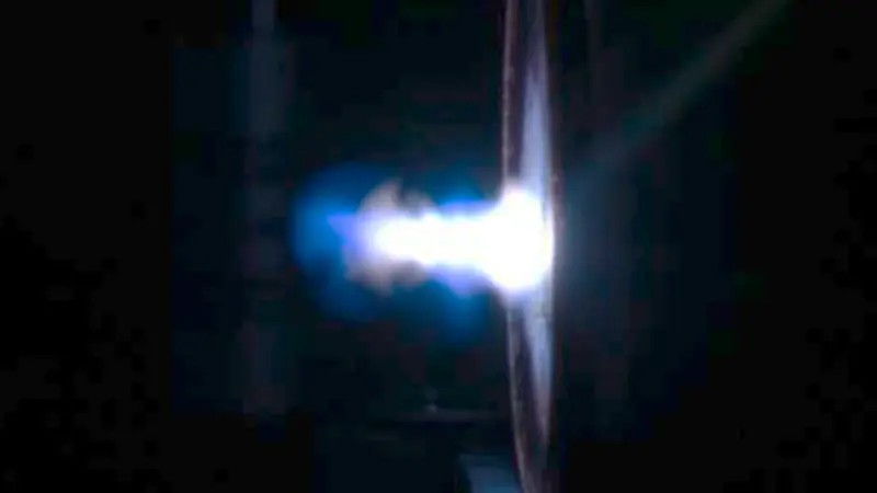 The uranium enrichment detection process begins with using a high-energy laser pulse to generate plasma. Image provided by Haori Yang, OSU College of Engineering.