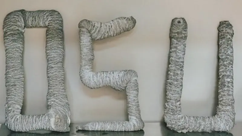 A 3-D printing of the initials OSU.