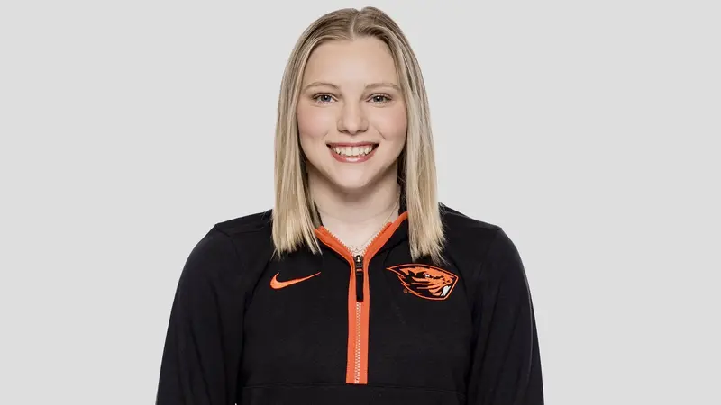 Portrait of Jade Carey wearing Oregon State shirt