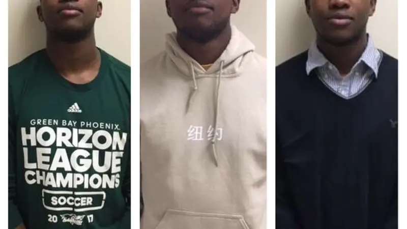 Image of study model in 3 outfits for side-by-side comparison