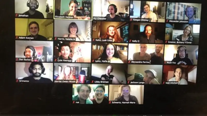 Cast of Macbeth rehearses remotely via Zoom