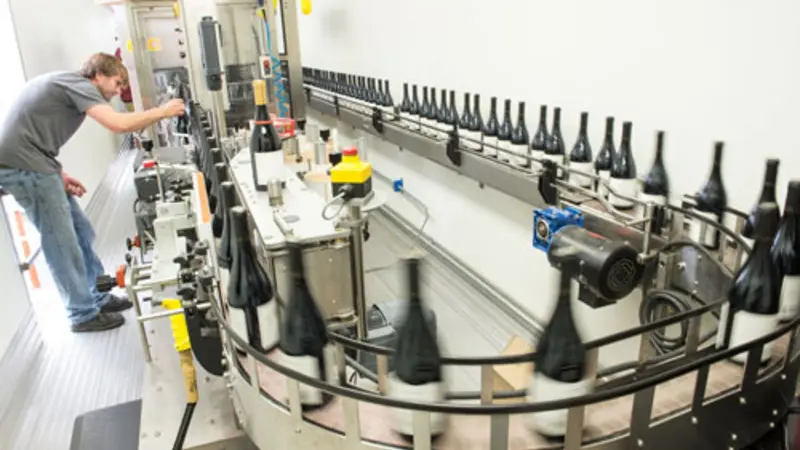 Wine is bottled and labeled in Oregon