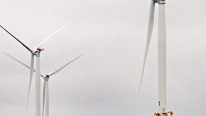 Offshore wind turbines, photo by National Renewable Energy Laboratory