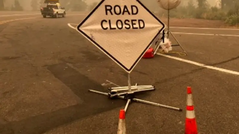 Road closure pic by ODOT