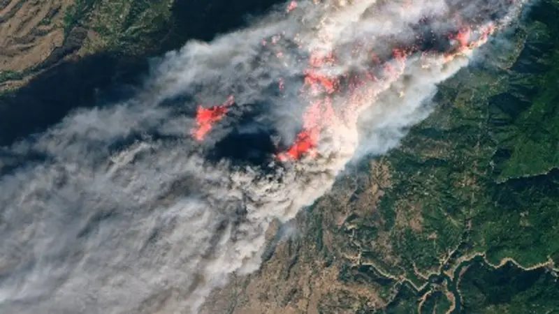 Camp Fire as seen from space