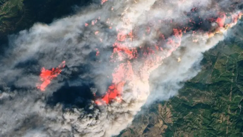 Camp Fire as seen from space