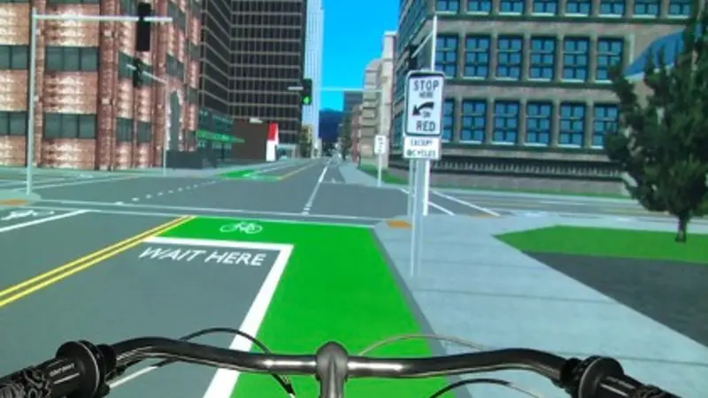 Depiction of a bike box