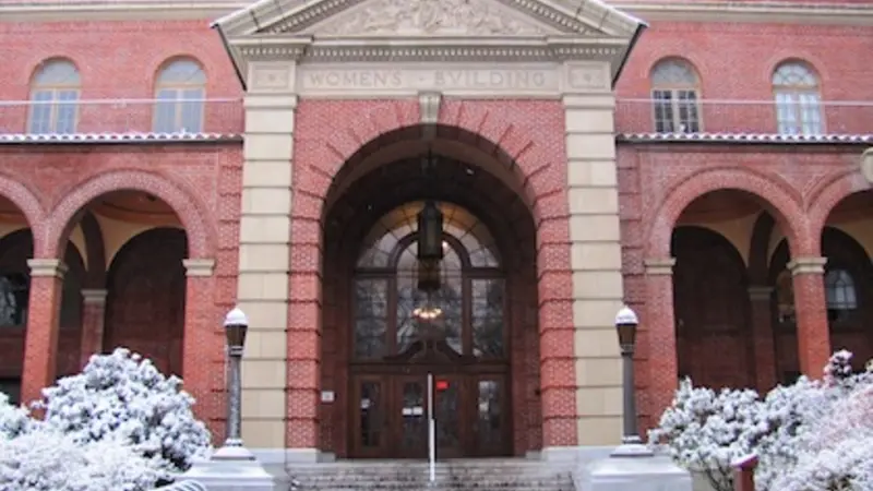 Stock image of the Women's Building on OSU Campus, red-brick with multiple arches.