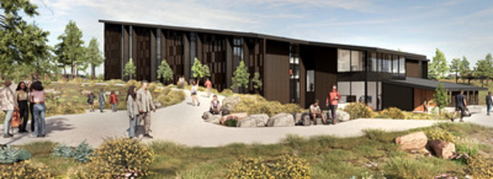 Exterior view of future Student Health and Recreation Center at OSU-Cascades