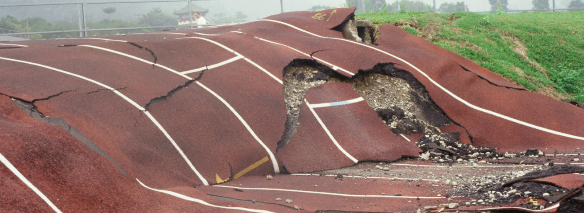 Earthquake-mangled track