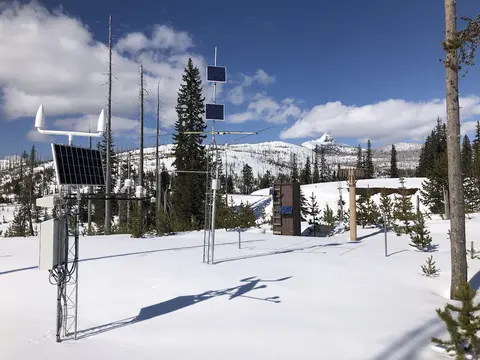 Snow monitoring in the ground in mountainous area. 