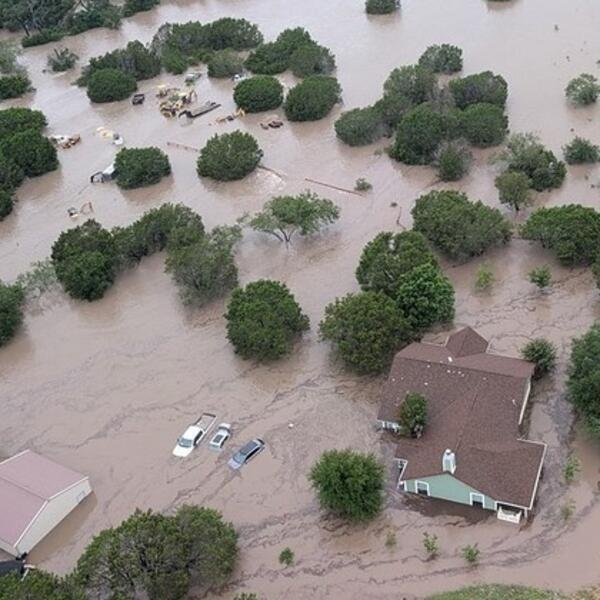 The flooded Guadalupe River near Kerrville, Texas, is shown in this July 5, 2025, photo provided by the United States Coast Guard.